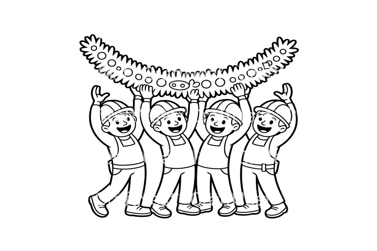 Christmas Garland for Kids Coloring Books