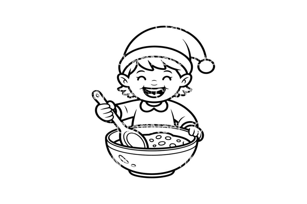 Christmas Elf Baking Fun Coloring Books