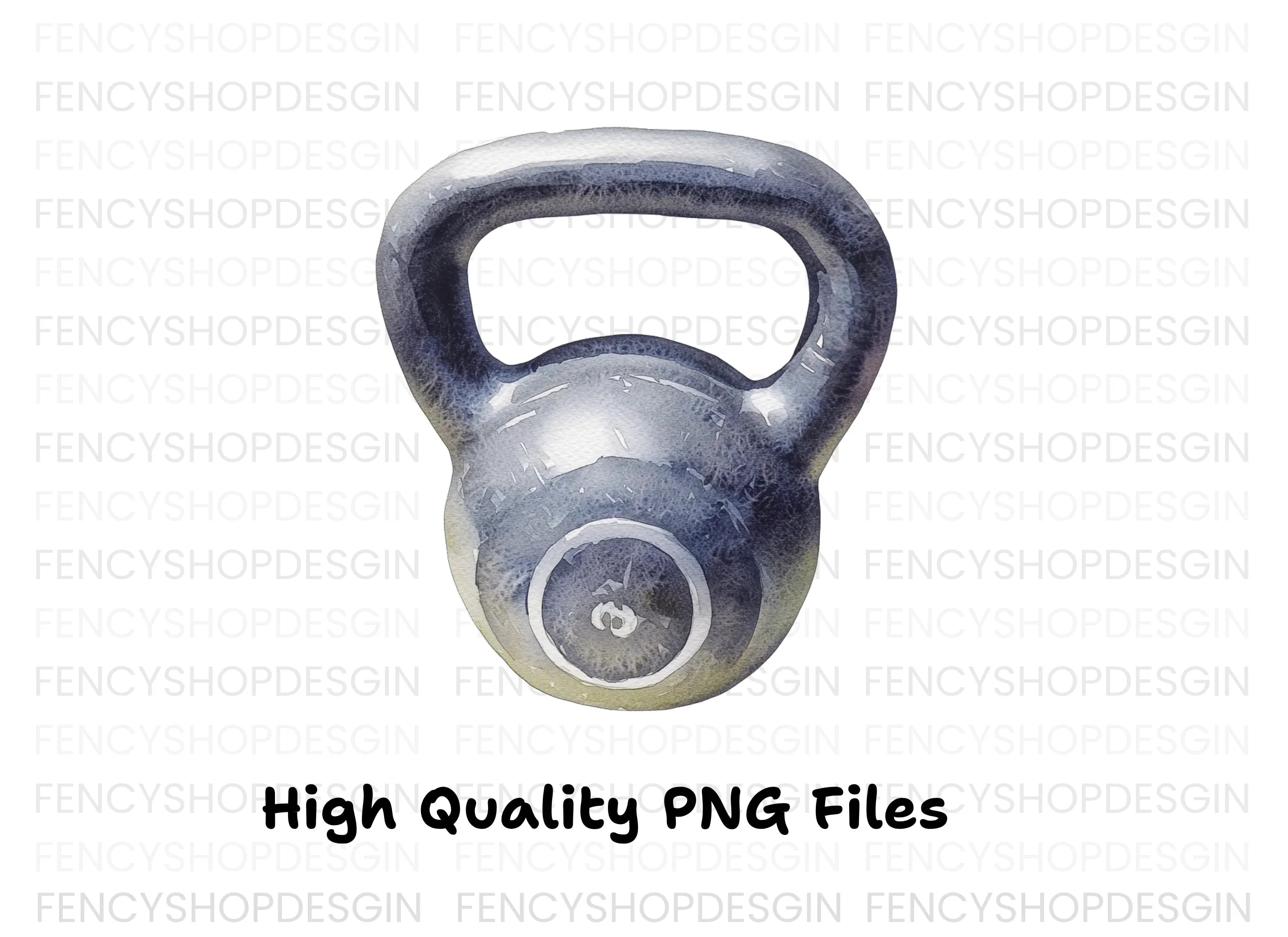Kettlebell Fitness Clipart Bundle
