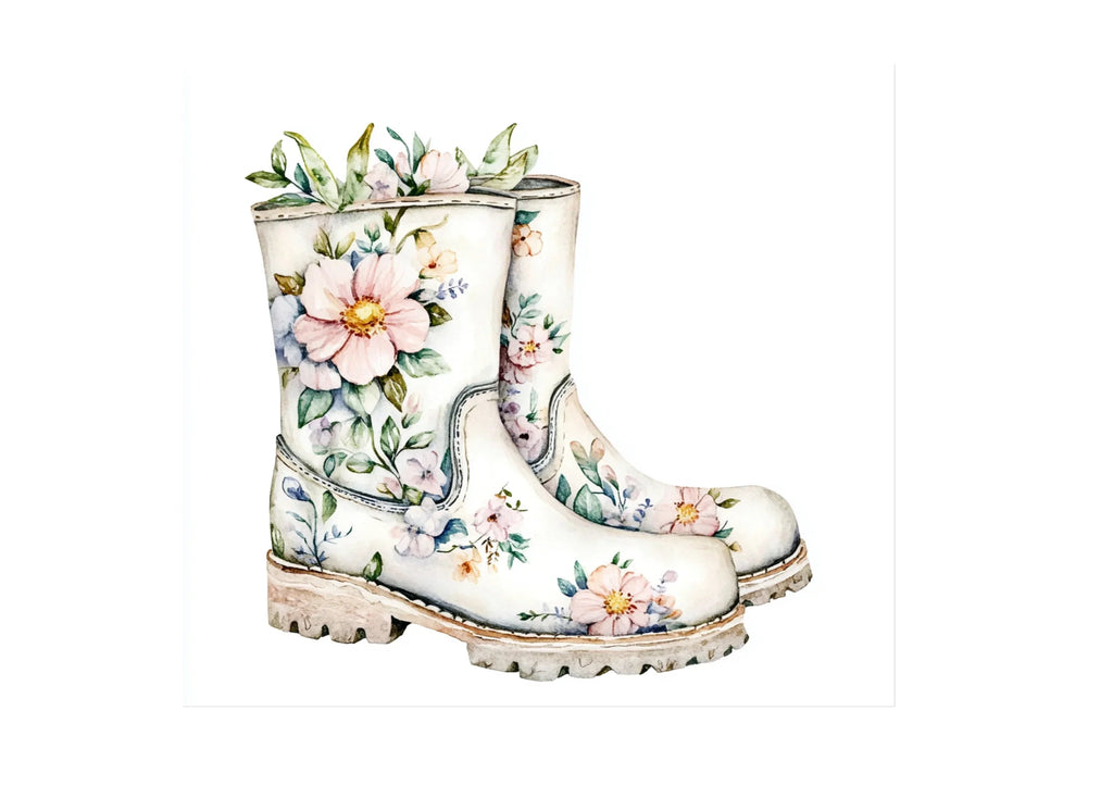 Floral Boots Clipart Bundle