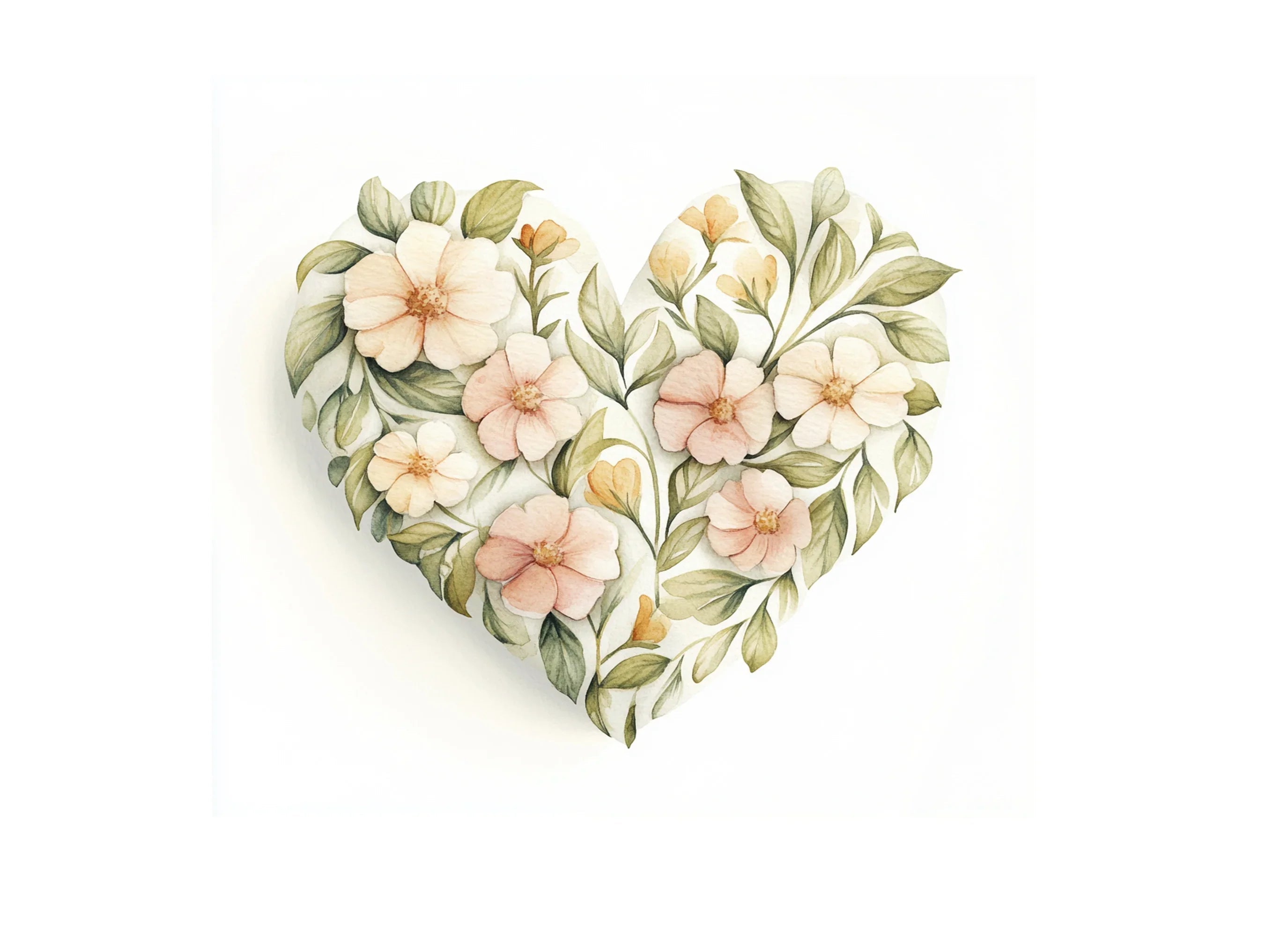 Elegant Botanical Heart Clipart Bundle