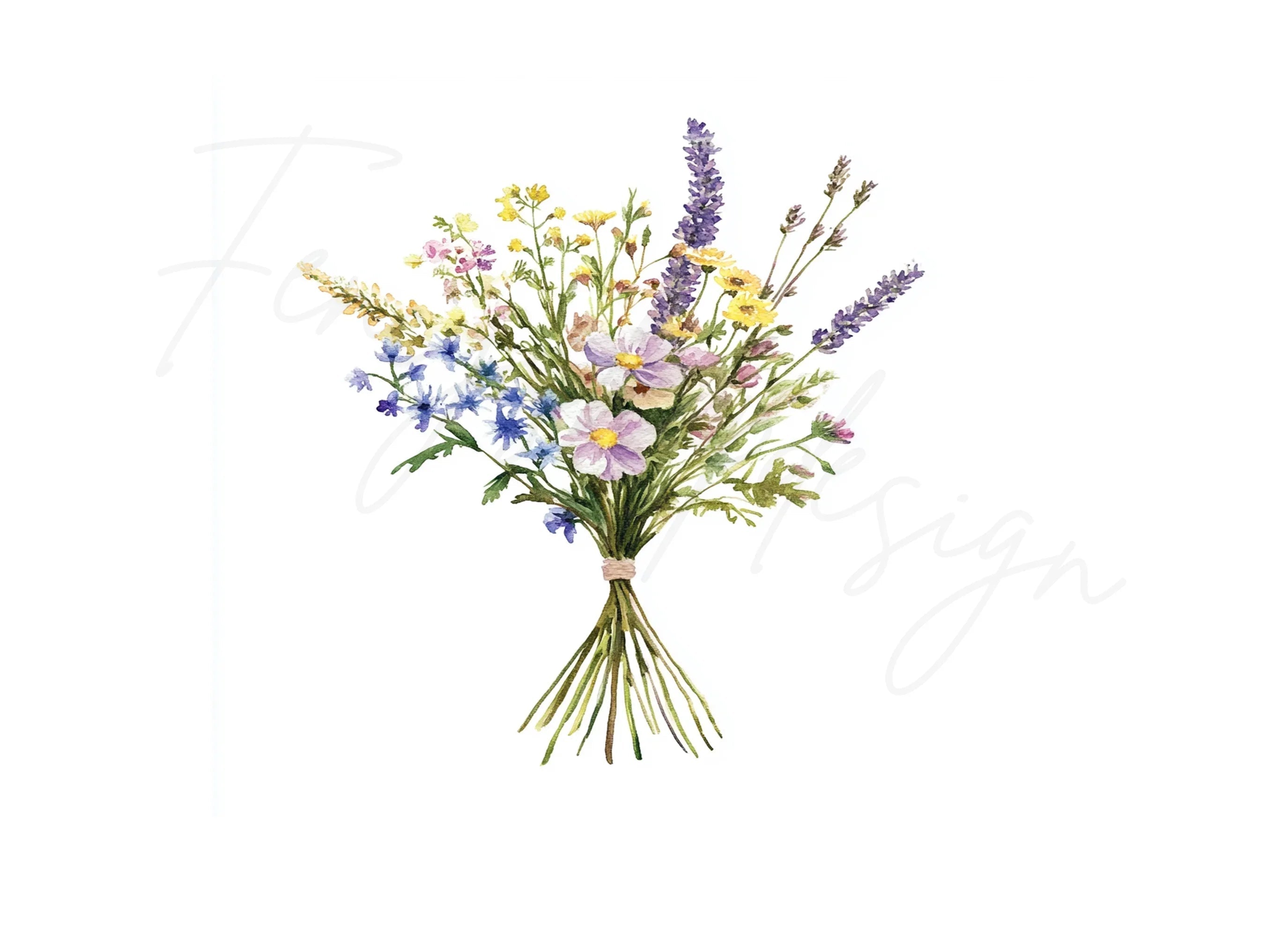 Wildflower Bouquets Clipart Bundle