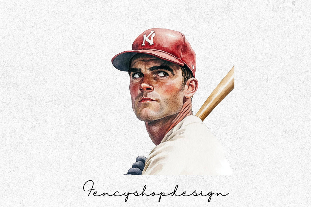 Vintage Baseball Players Clipart Bundle