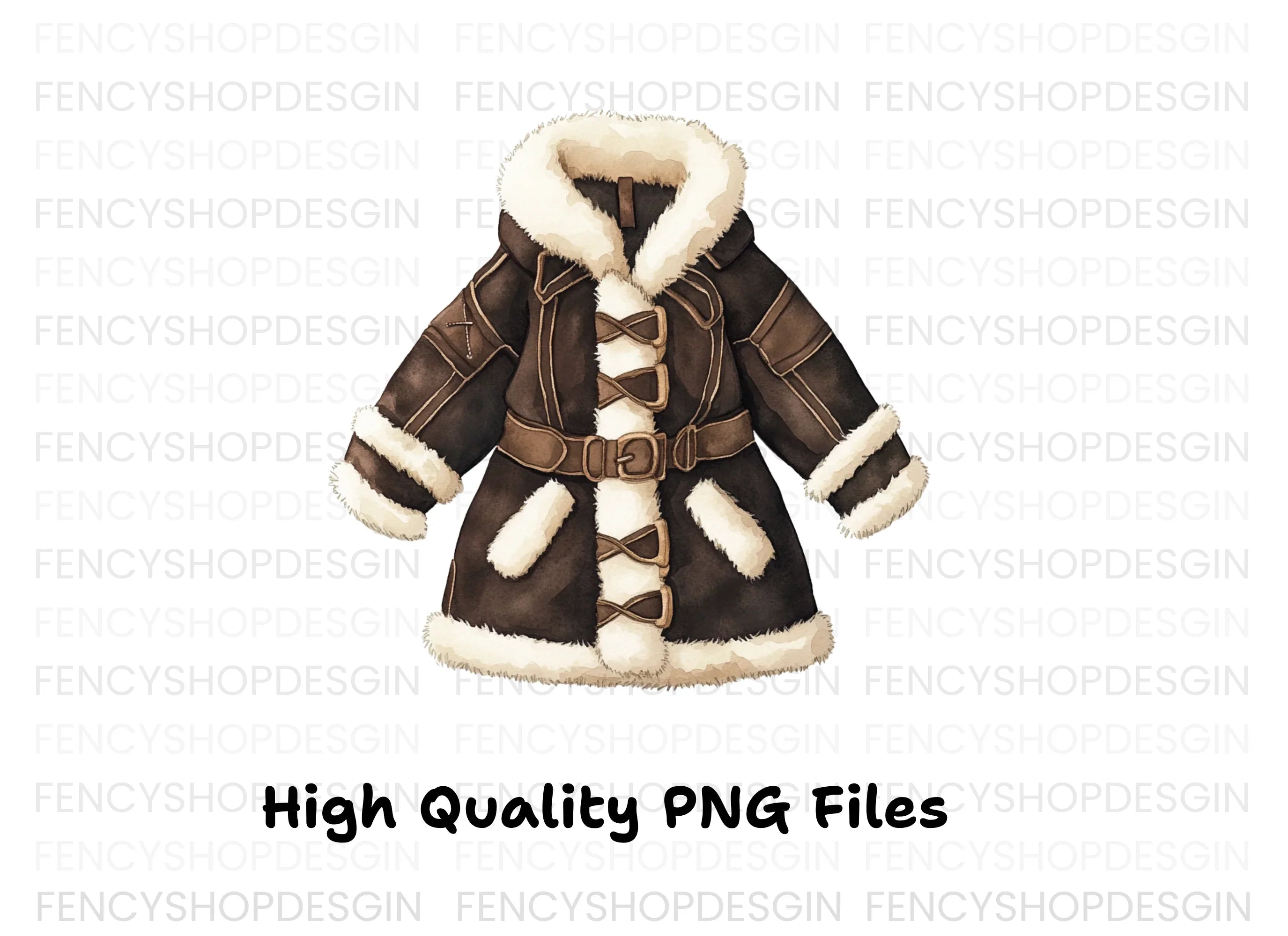 Winter Fur Coats Clipart Bundle