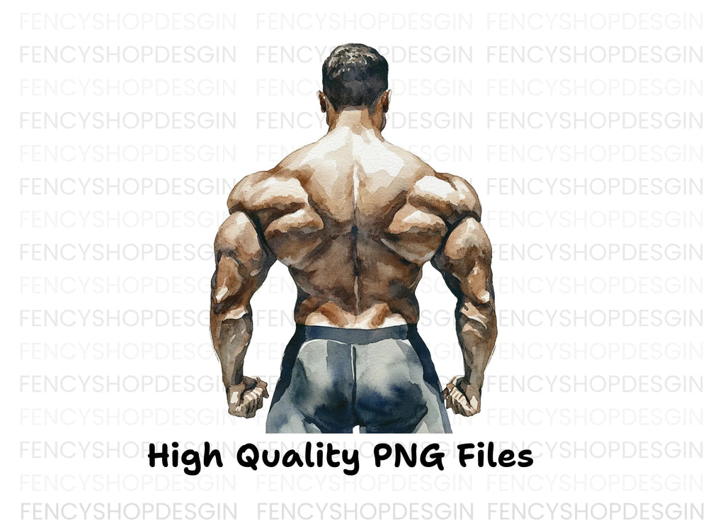 Bodybuilder Back Pose Clipart Bundle