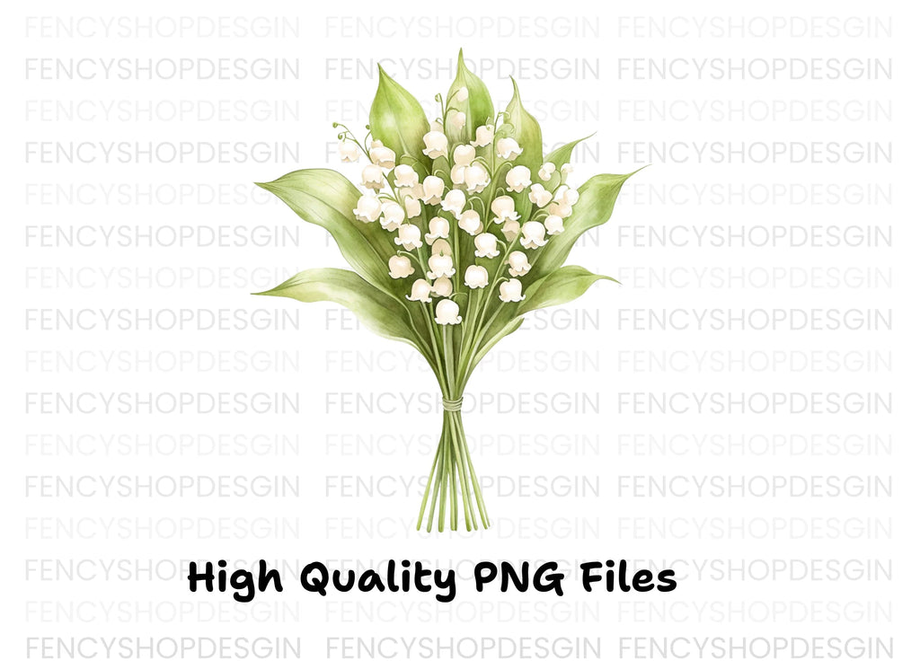Lily of the Valley Bouquets Clipart Bundle