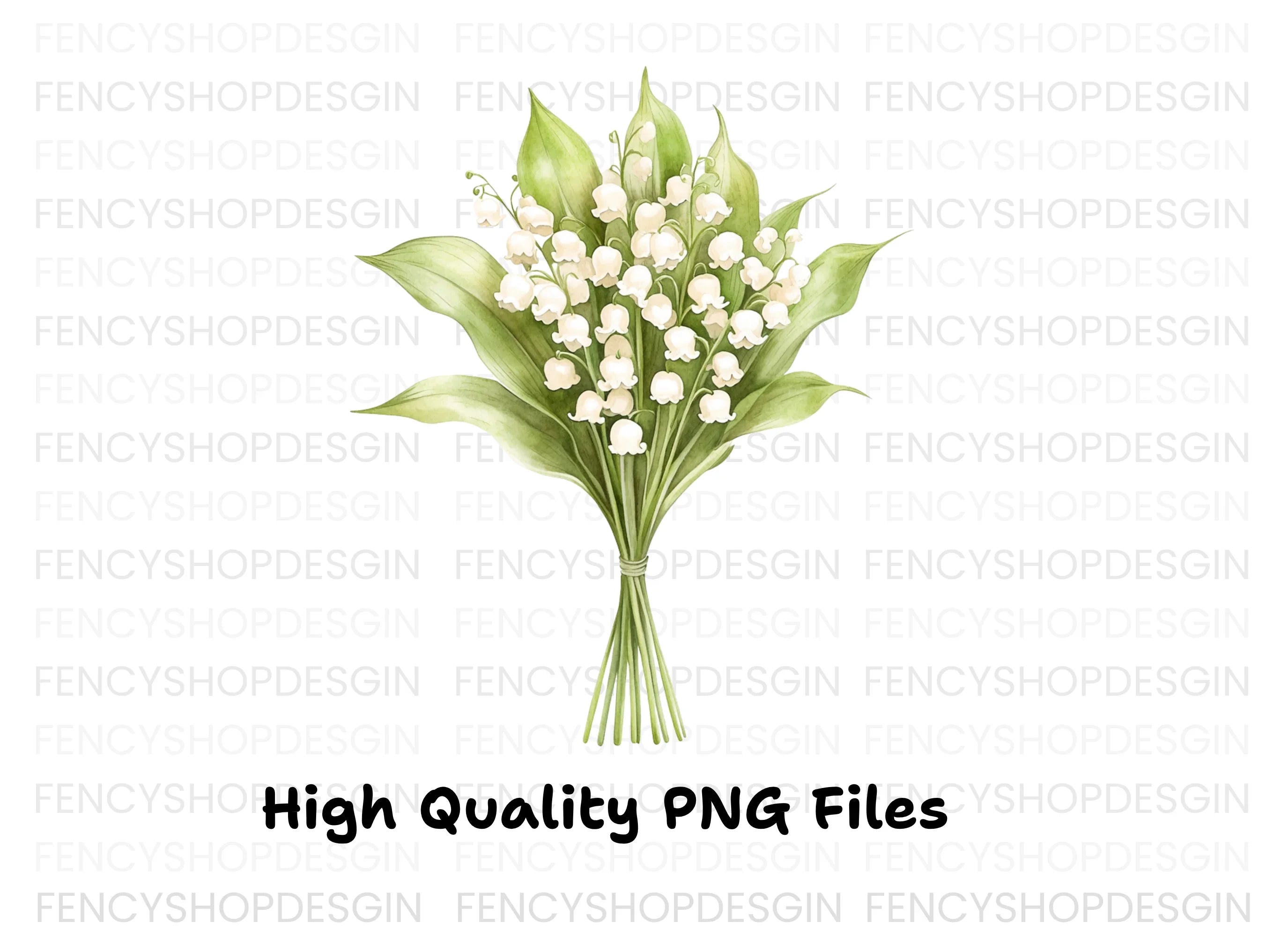 Lily of the Valley Bouquets Clipart Bundle