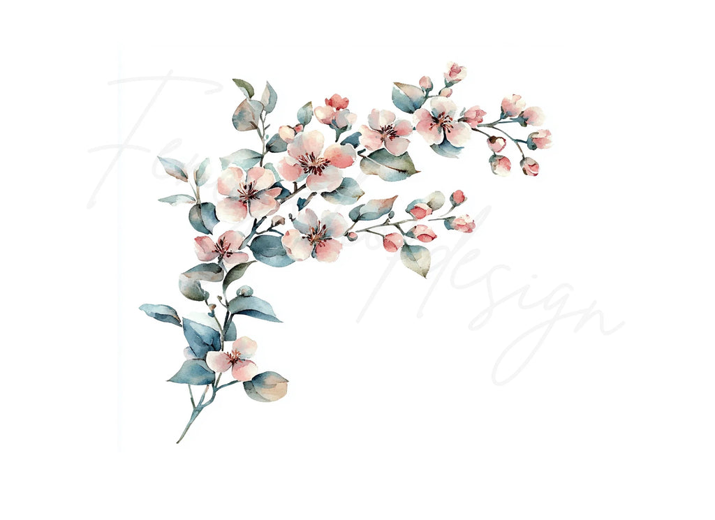 Cherry Blossom Branch Clipart Bundle