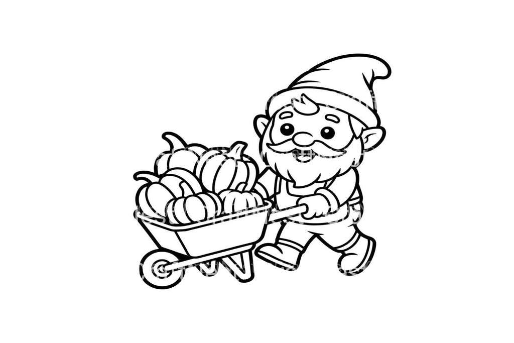 Gnome Pumpkin Harvest Coloring Books