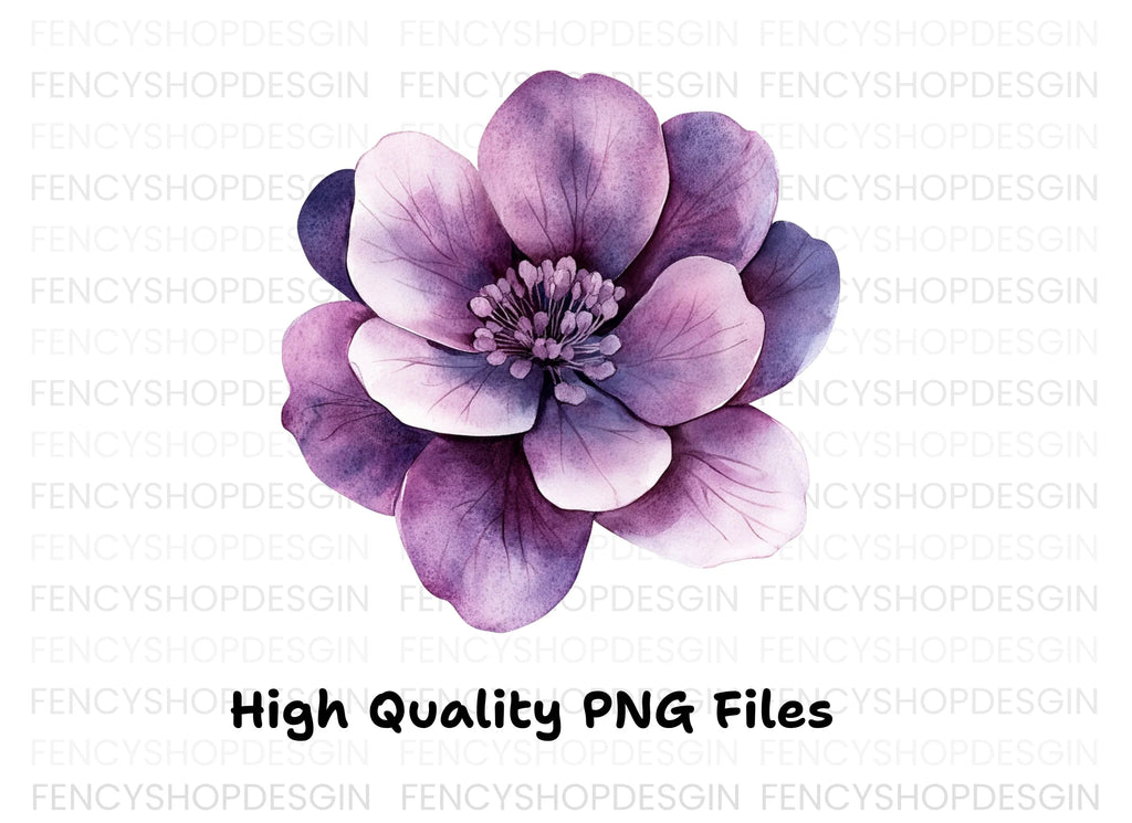 Purple Flowers Clipart Bundle