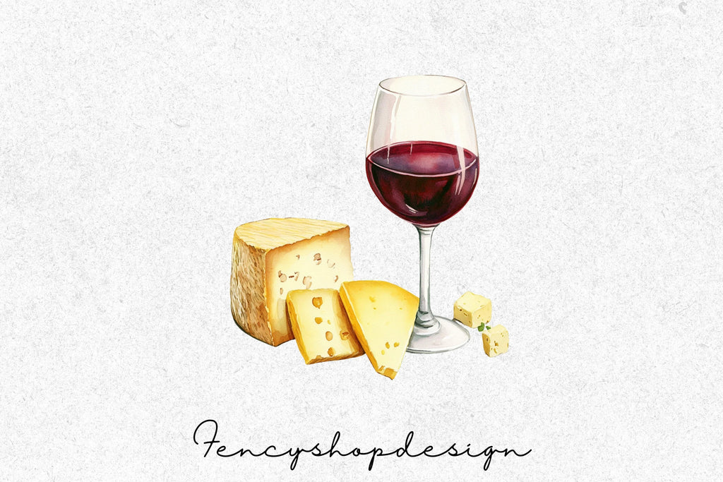 Wine and Cheese Clipart Bundle