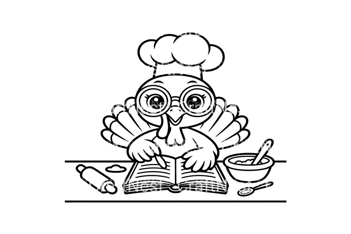 Chef Turkey Cooking Coloring Books