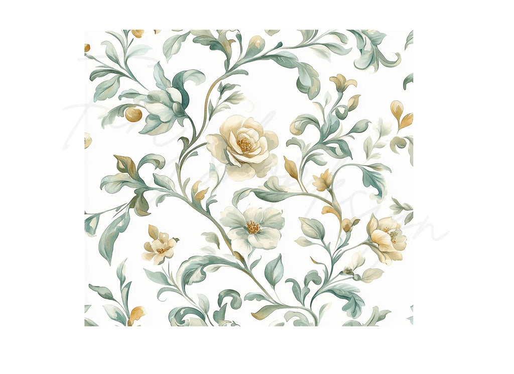 Floral Vines Seamless Pattern Clipart Bundle