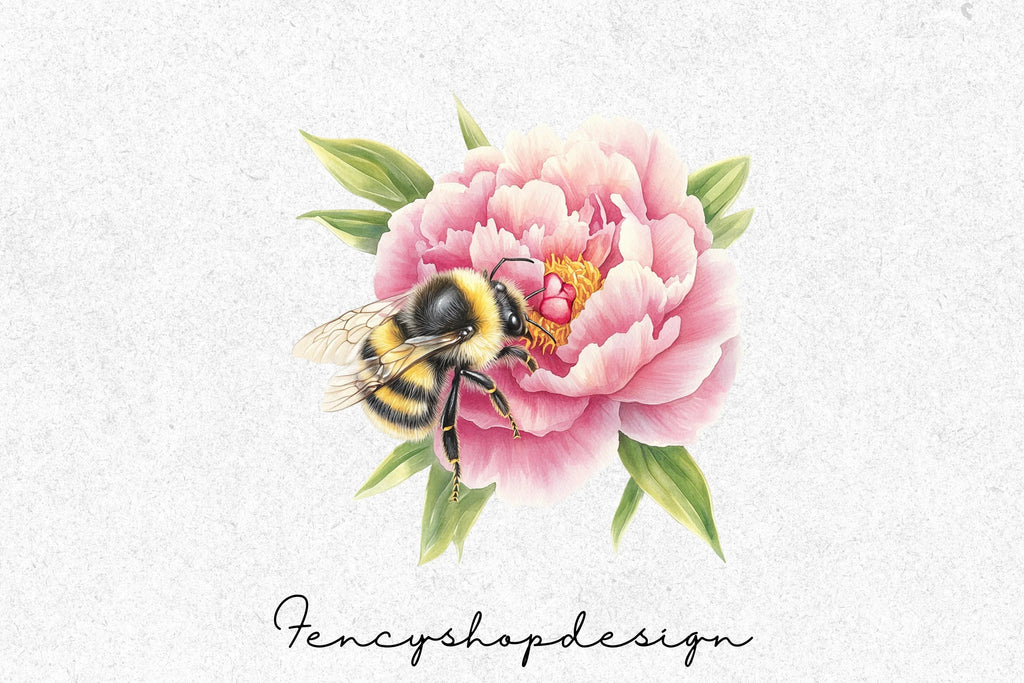 Bumblebee Flower Clipart Bundle