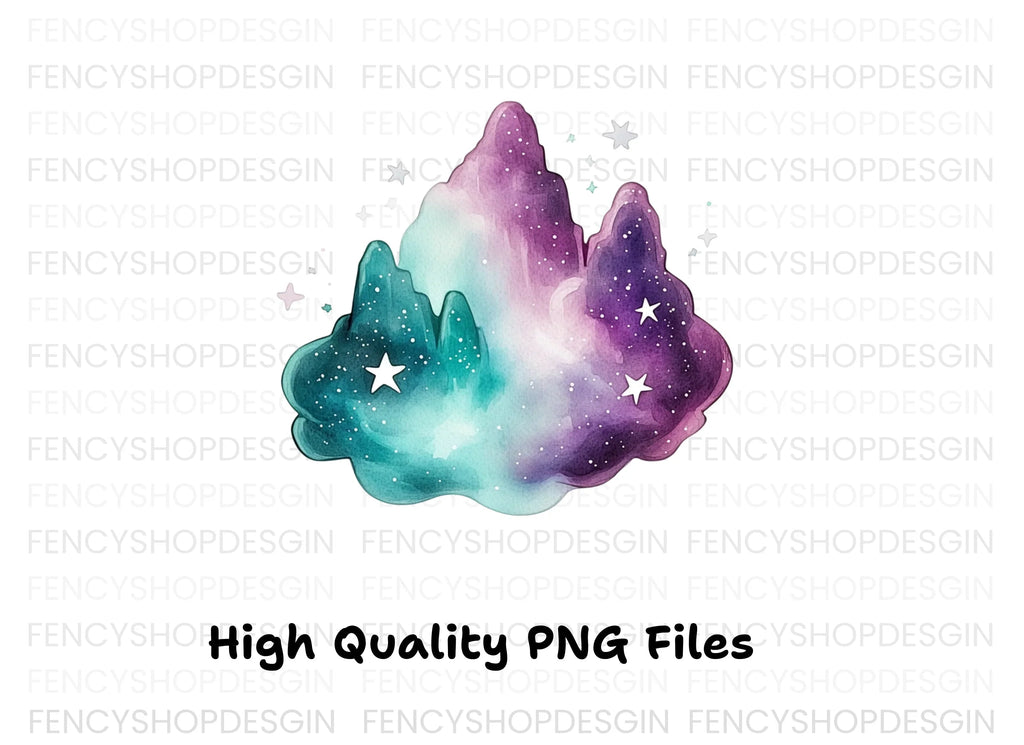 Galaxy Starry Cloud Clipart Bundle