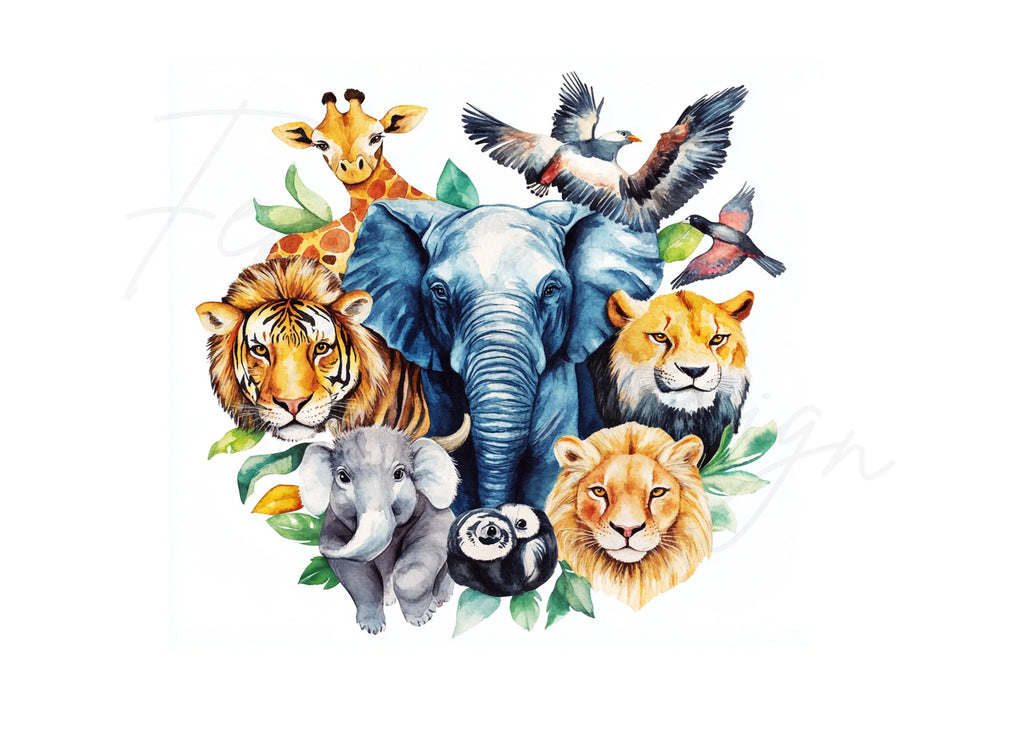 Cute Baby Safari Animals Clipart Bundle