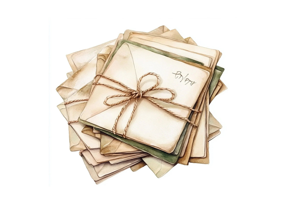 Vintage Stacked Envelopes Clipart Bundle