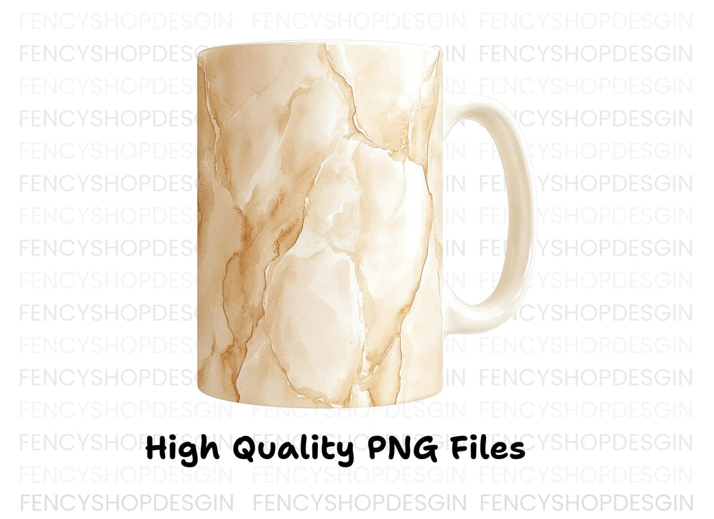Elegant Marble Texture Coffee Clipart Bundle