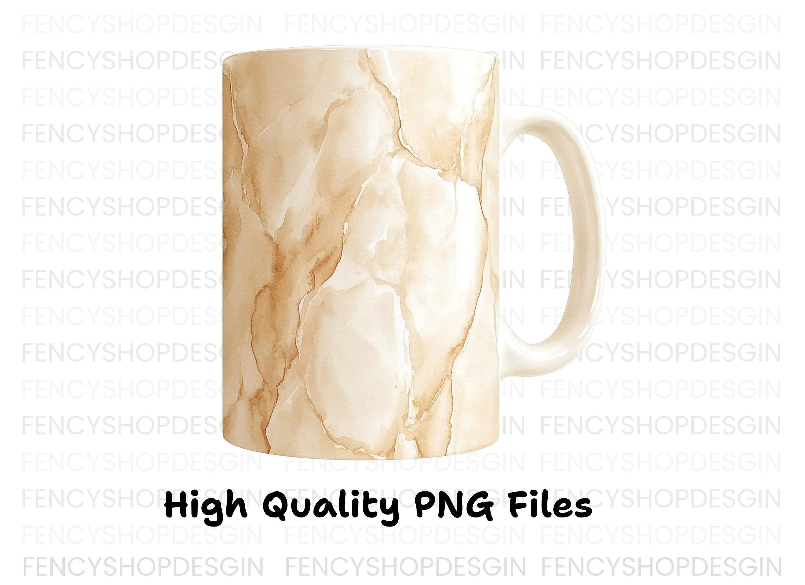 Elegant Marble Texture Coffee Clipart Bundle