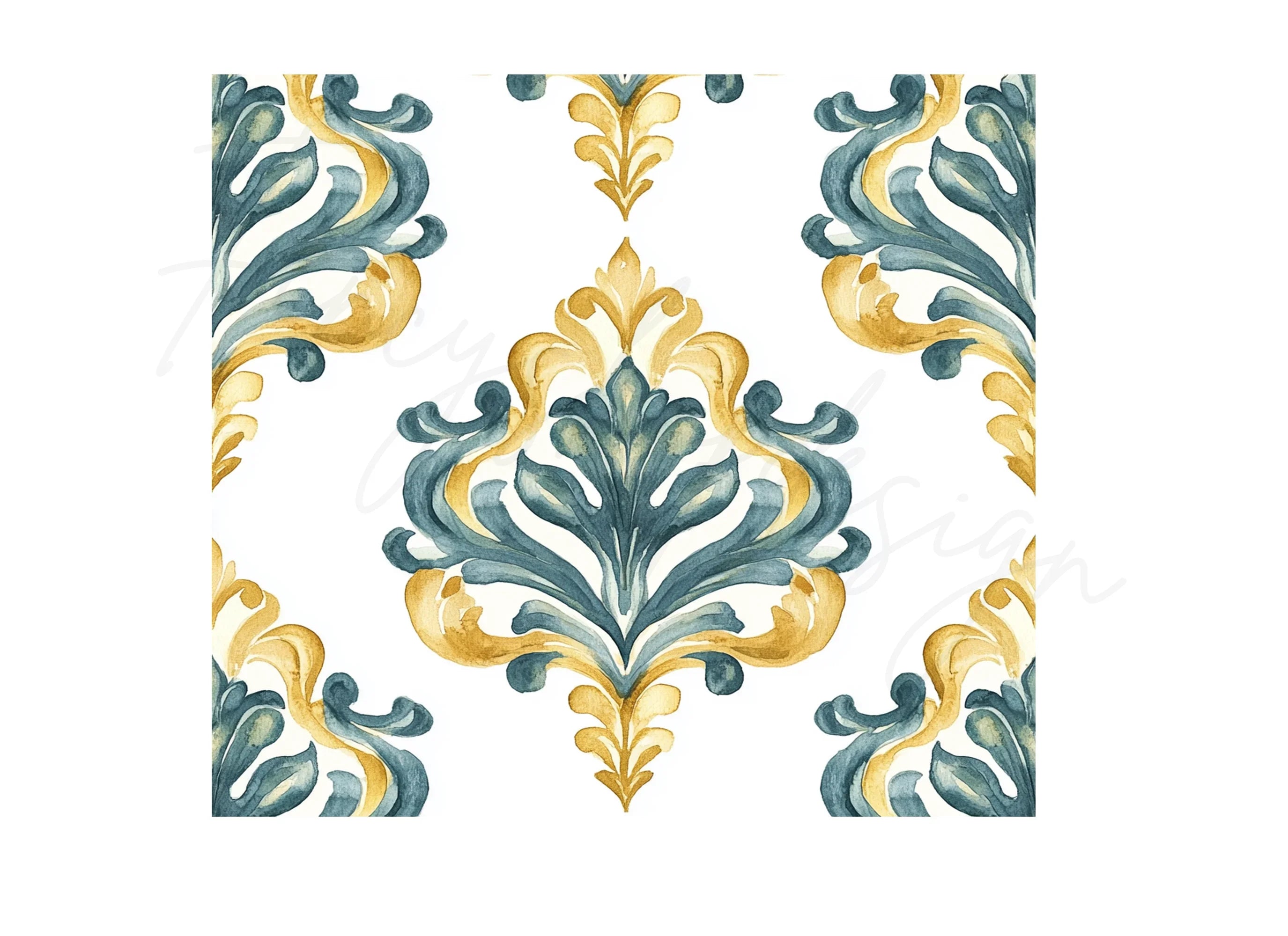 Elegant Damask Pattern Clipart Bundle