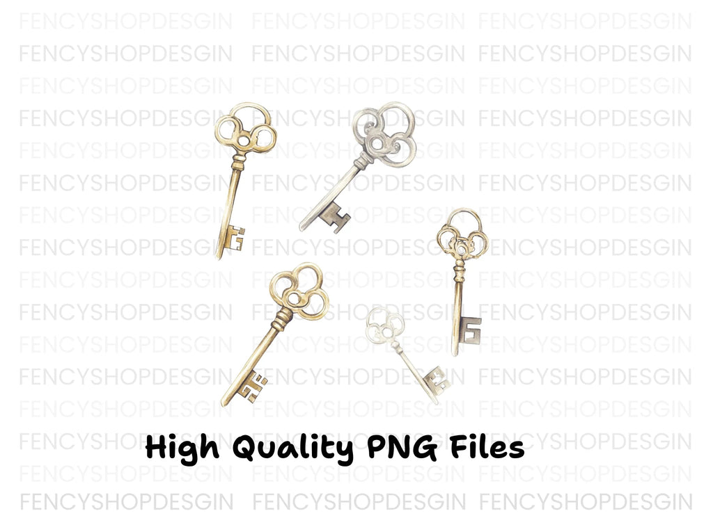 Vintage Keys Clipart Bundle