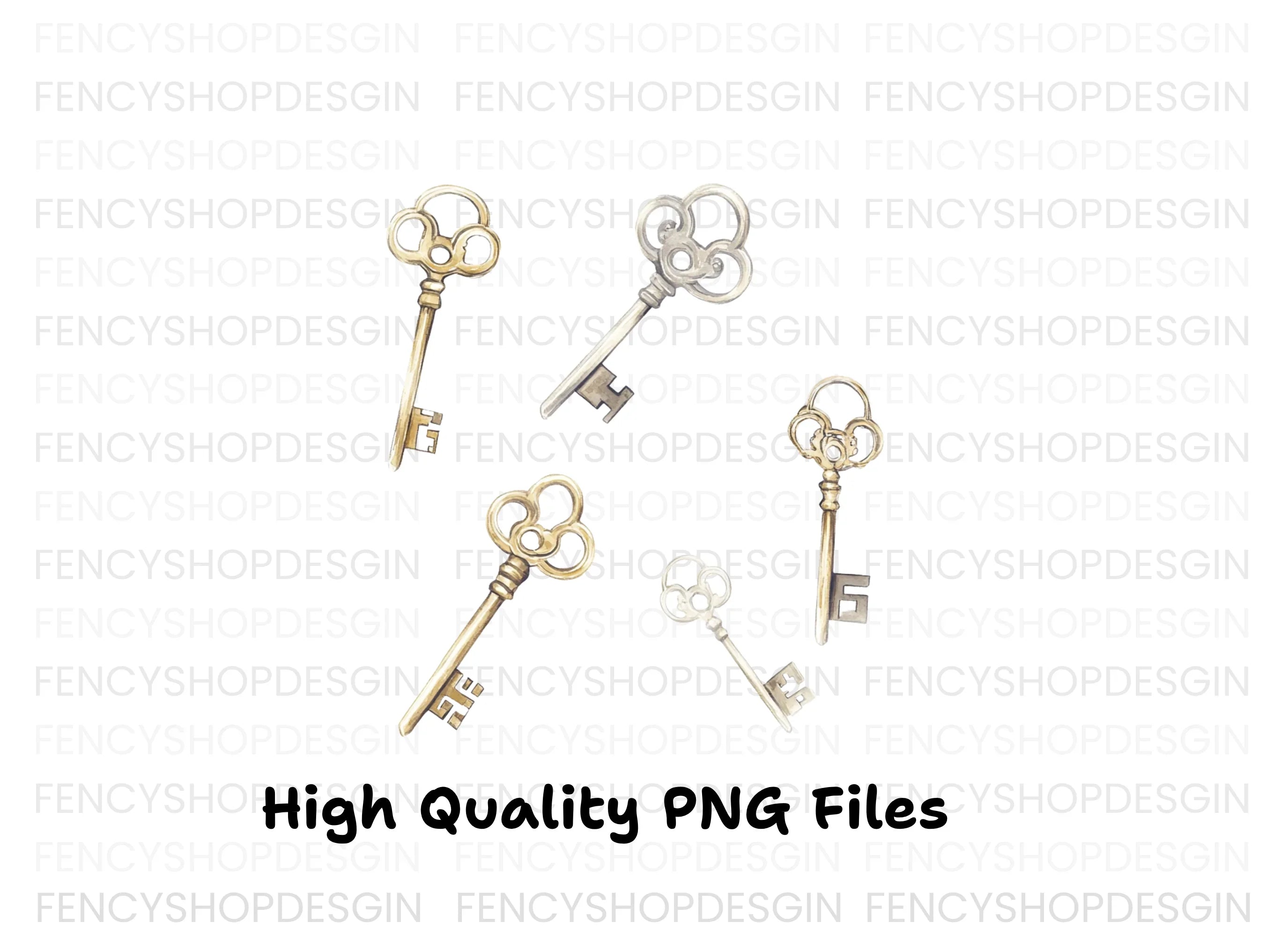 Vintage Keys Clipart Bundle