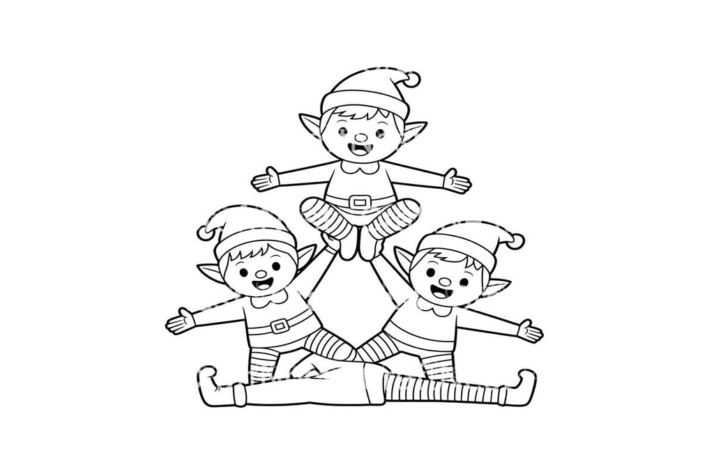 Christmas Elf Pyramid Fun Coloring Books