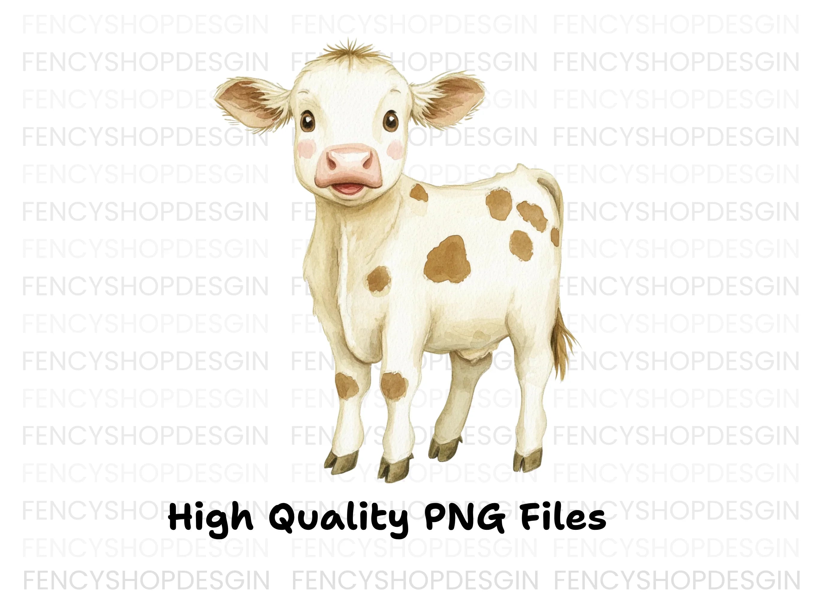 Cute Baby Calf Clipart Bundle