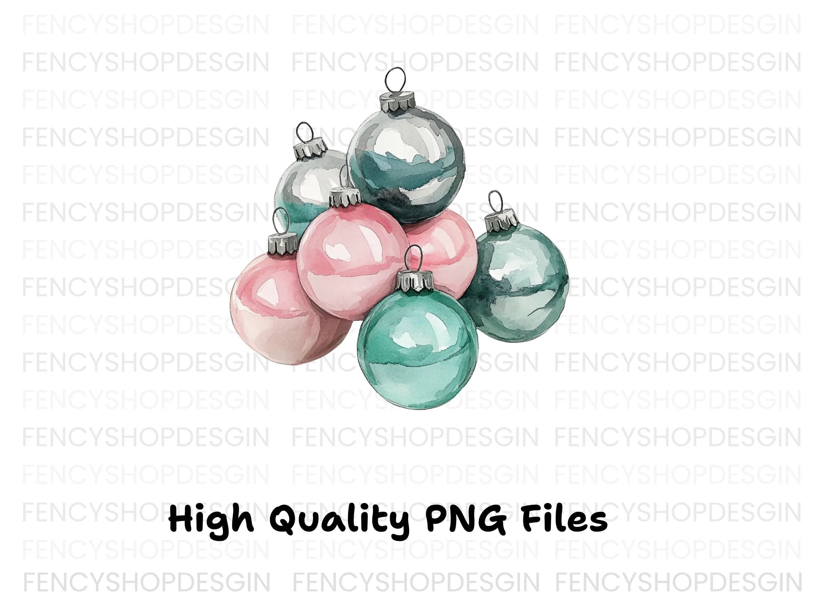 Christmas Ornament Stacks Clipart Bundle