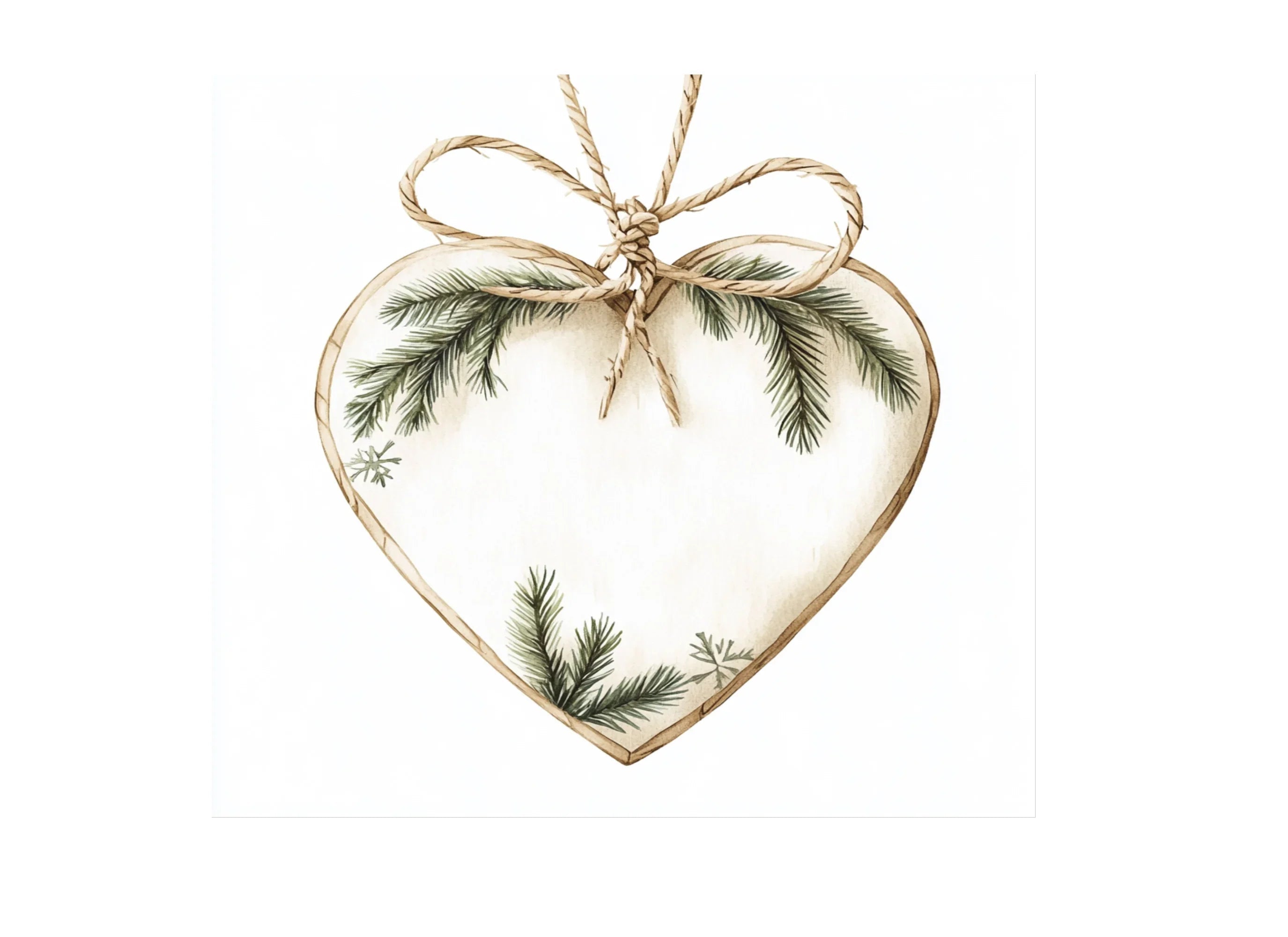 Rustic Christmas Heart Ornaments Clipart Bundle