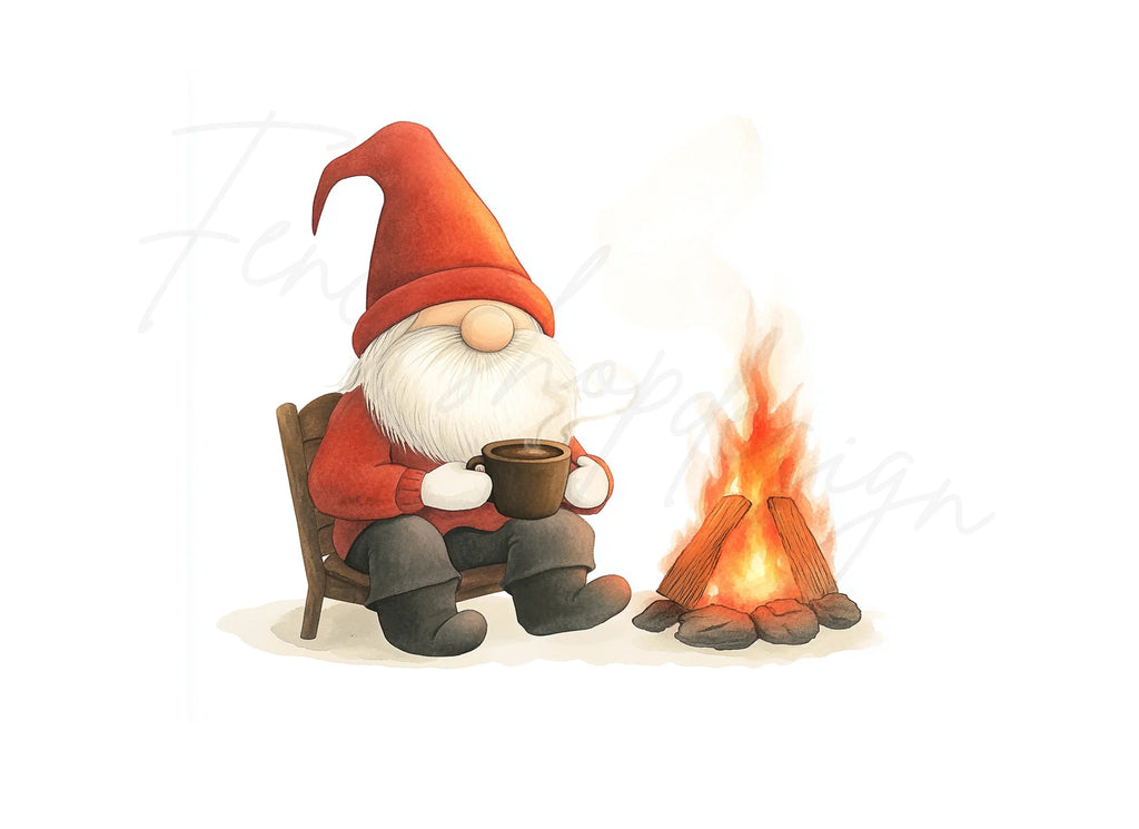 Cozy Campfire Gnomes Clipart Bundle