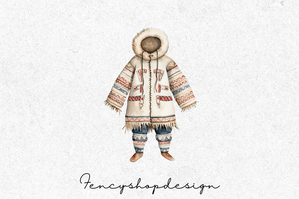 Arctic Winter Clothing Portraits Clipart Bundle