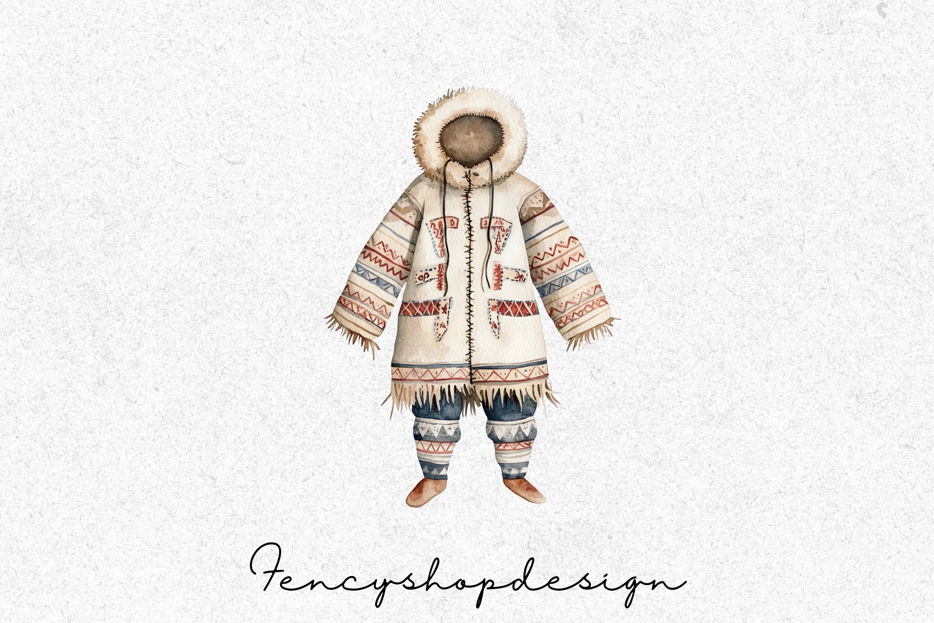 Arctic Winter Clothing Portraits Clipart Bundle