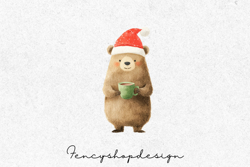 Cute Christmas Fox Clipart Bundle