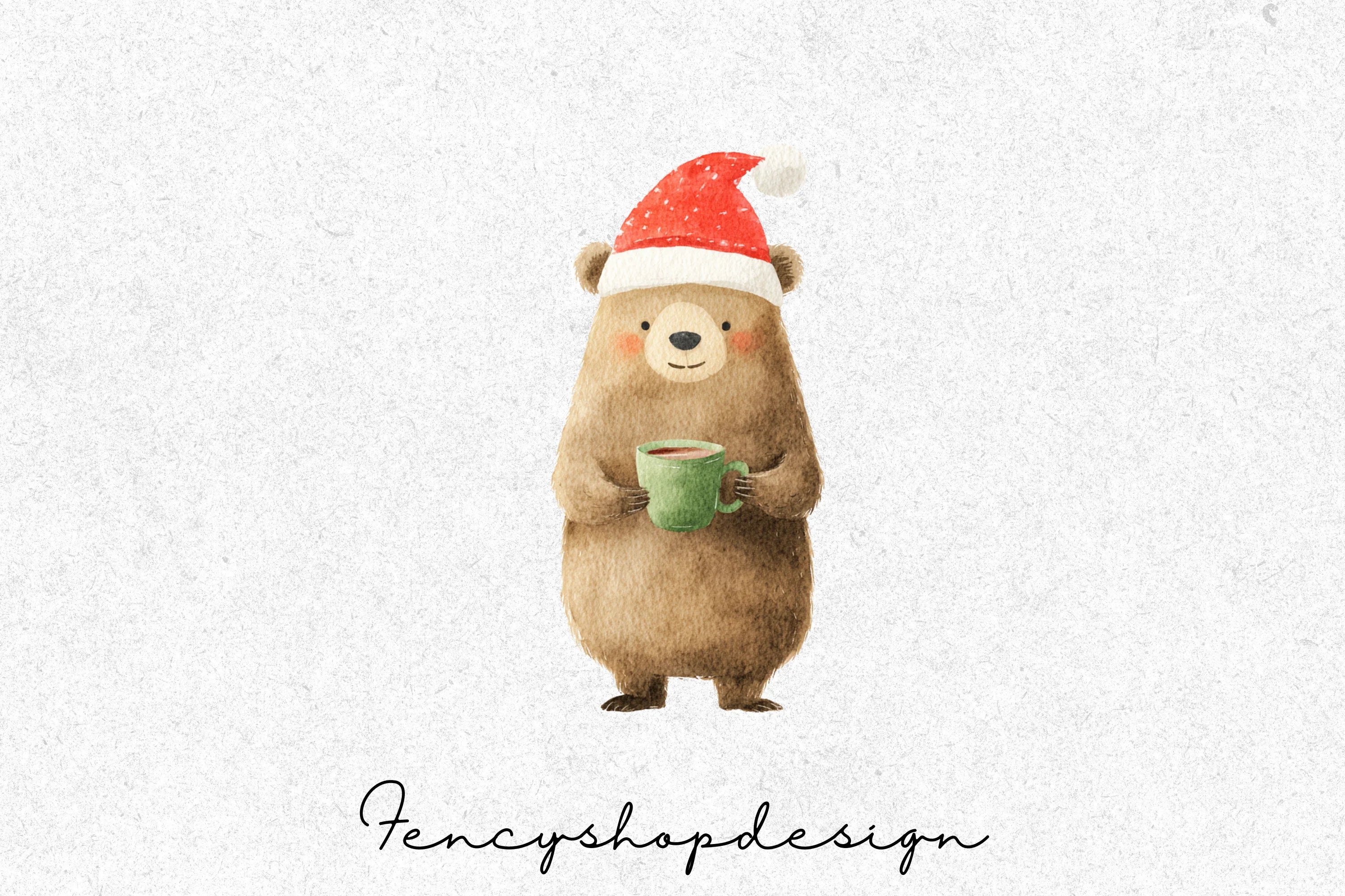 Cute Christmas Fox Clipart Bundle