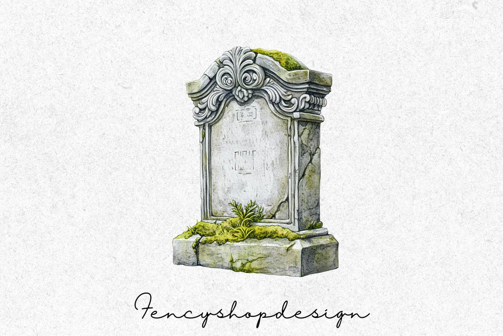 Vintage Gravestone Clipart Bundle