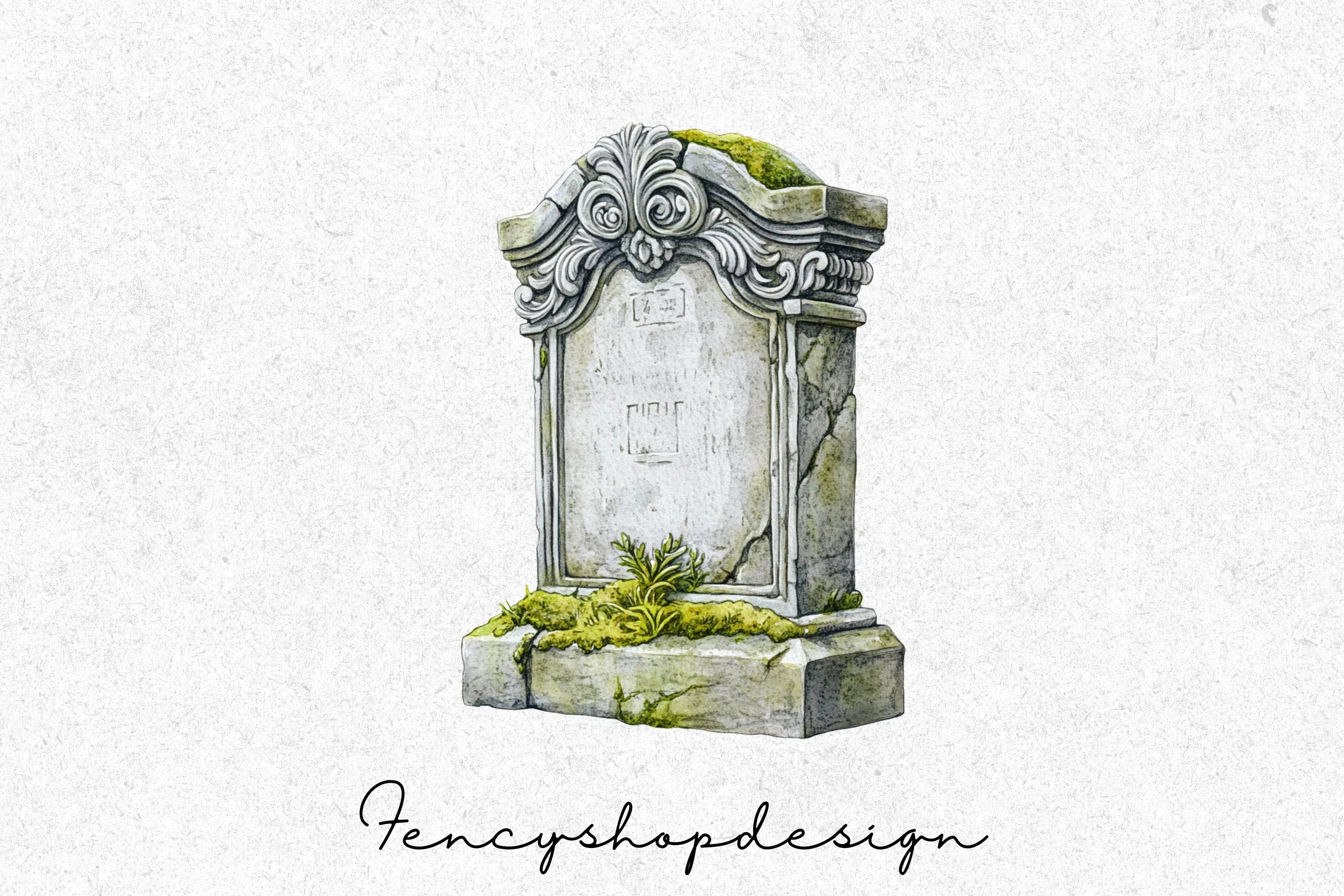 Vintage Gravestone Clipart Bundle