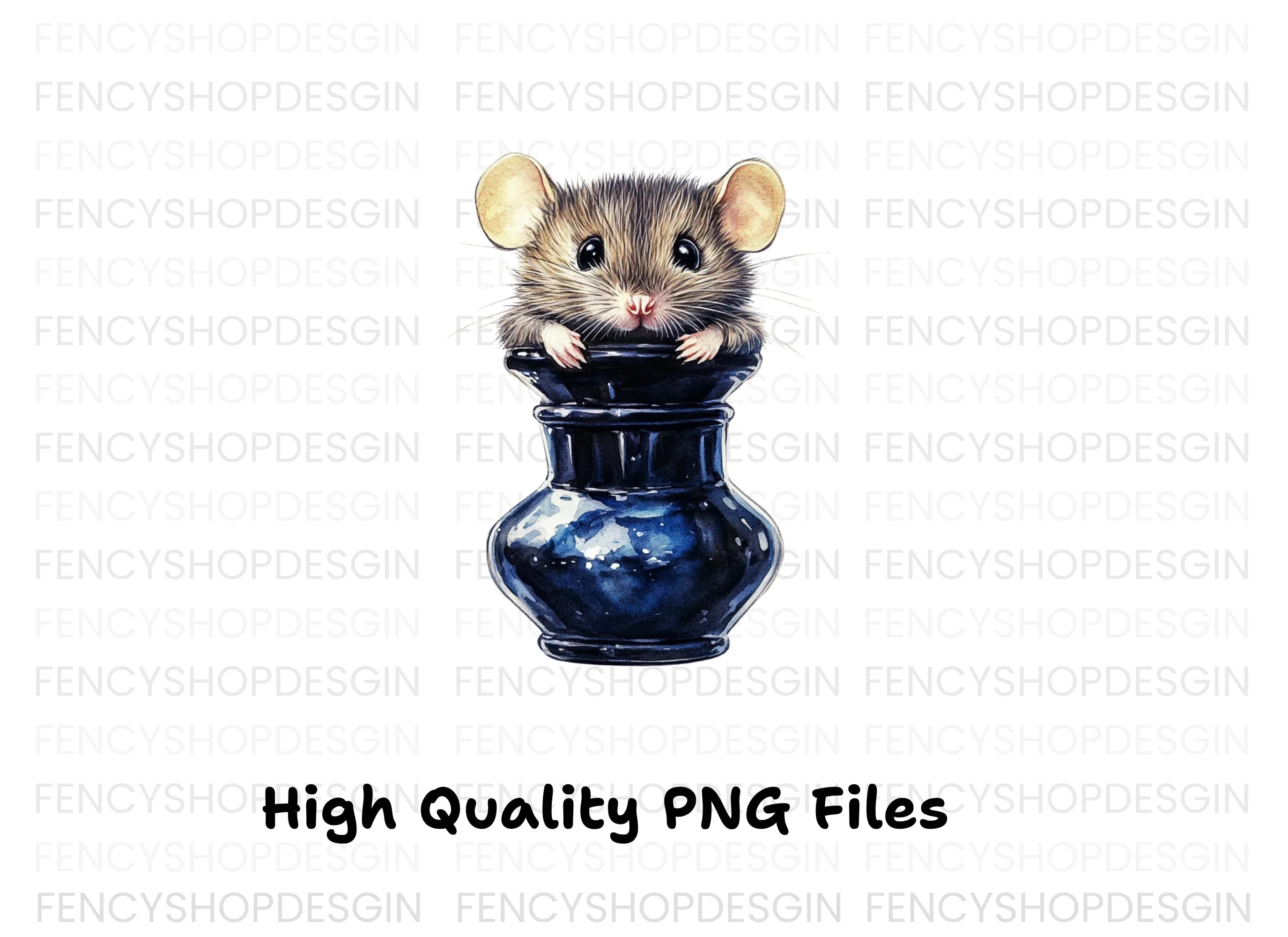 Cute Mice in Ink Bottles Clipart Bundle