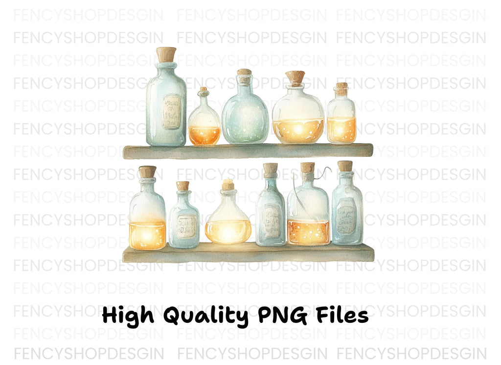 Magic Potion Bottles Clipart Bundle