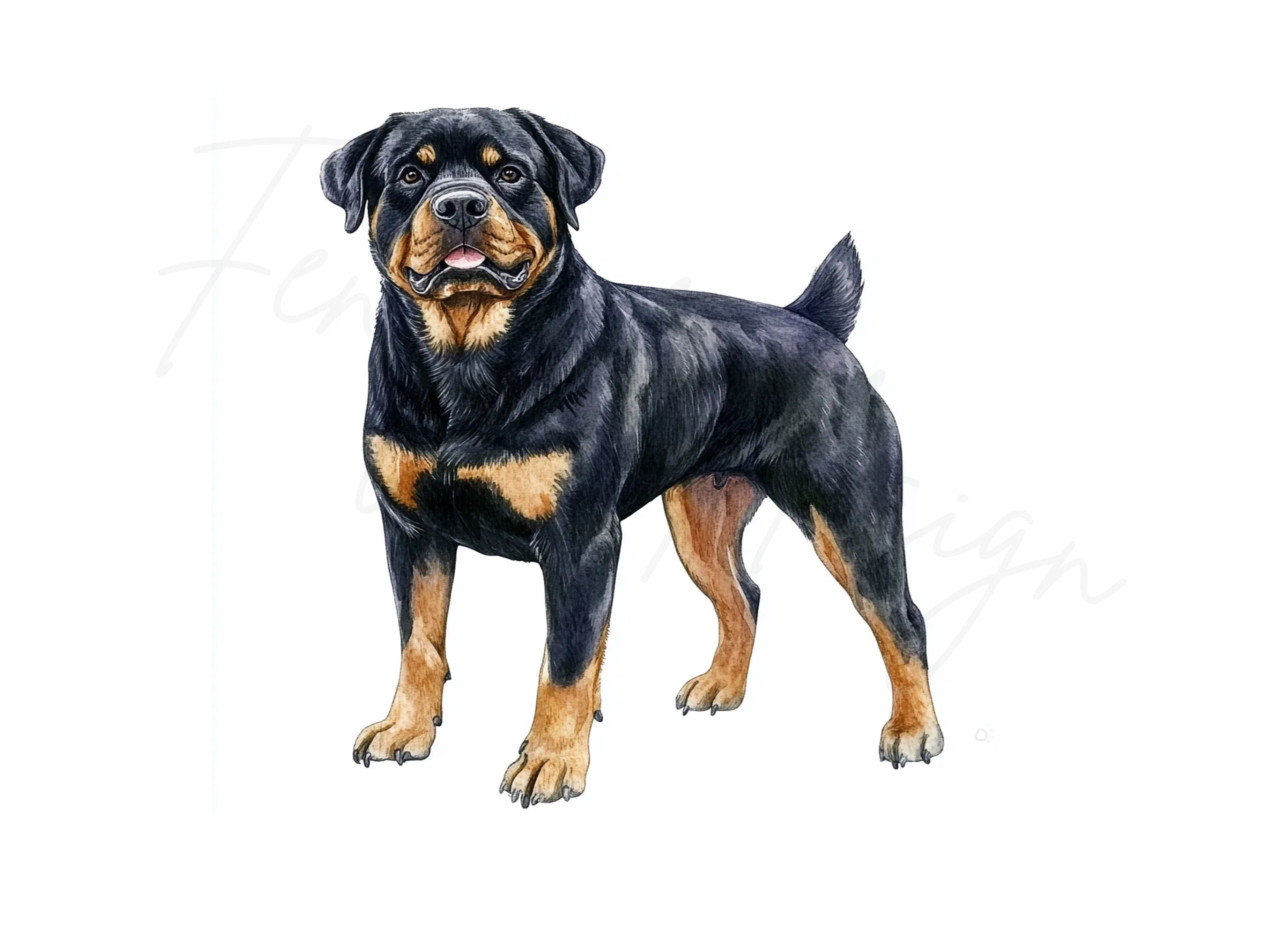 Dynamic Rottweiler Dog Clipart Bundle