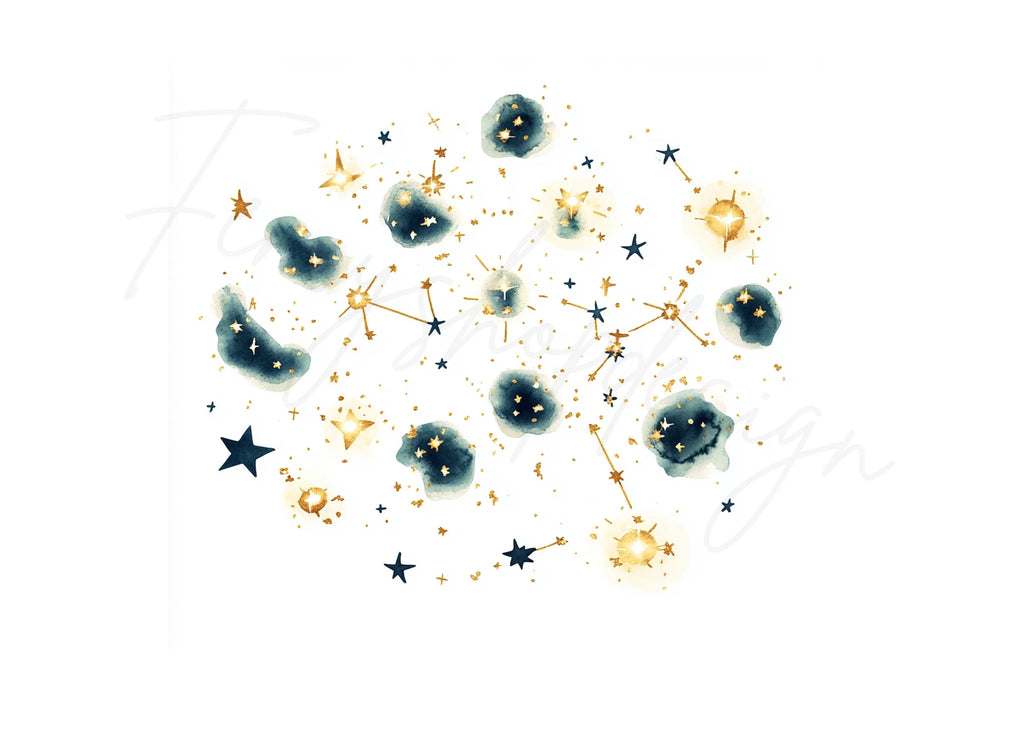 Starry Night Sky Clipart Bundle