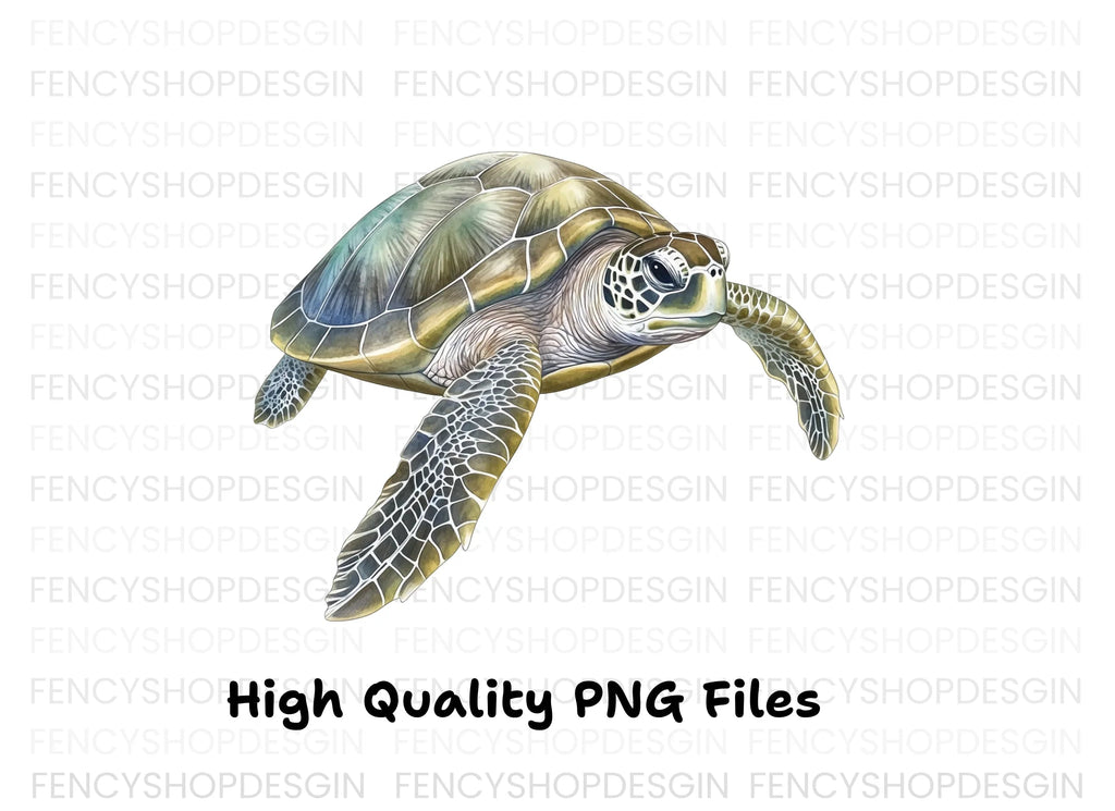 Green Sea Turtles Clipart Bundle