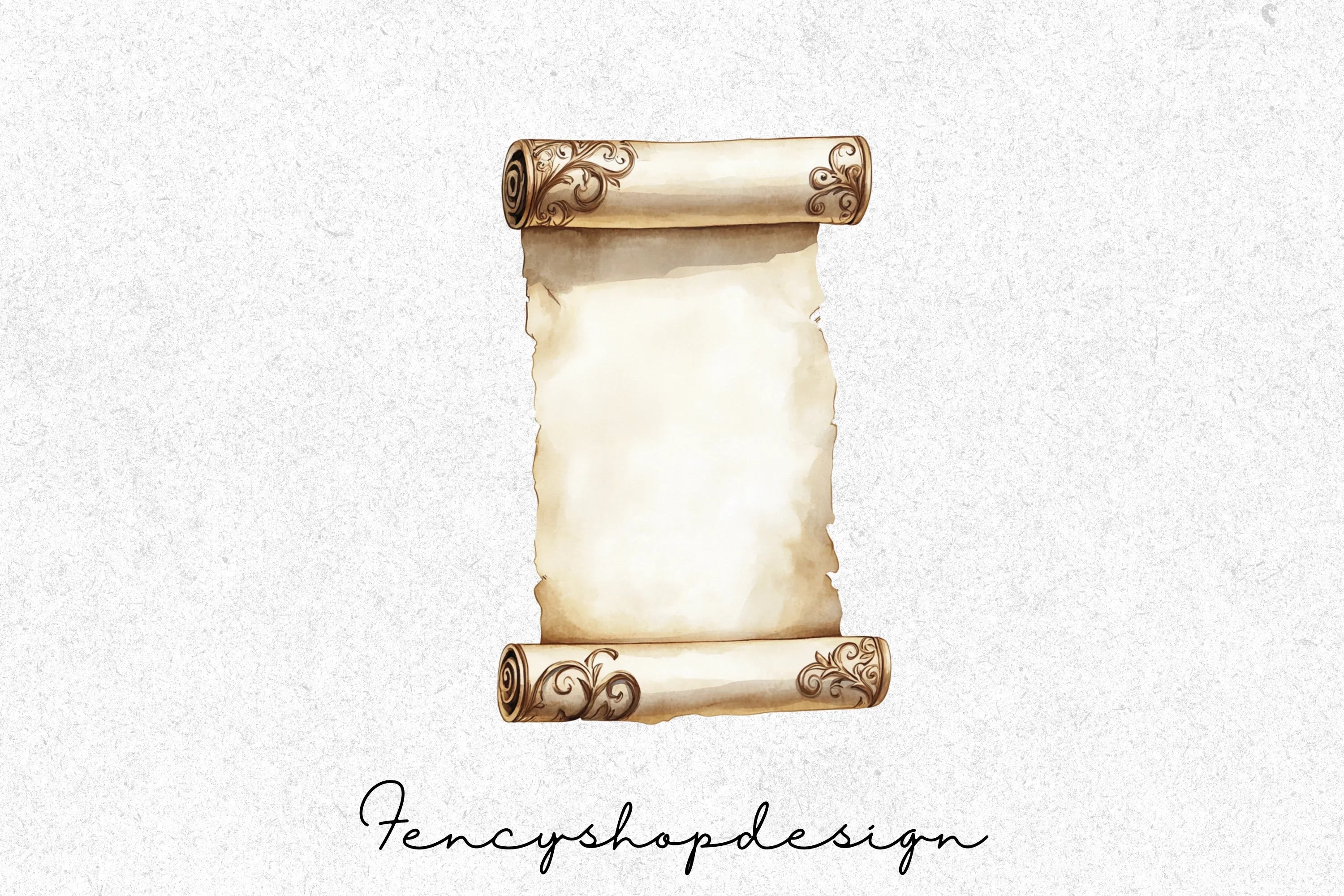 Vintage Scroll Rolls Clipart Bundle