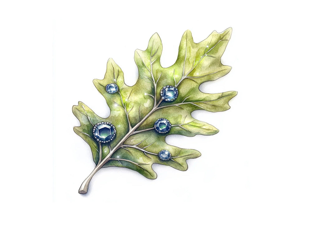 Jeweled Oak Leaves Clipart Bundle