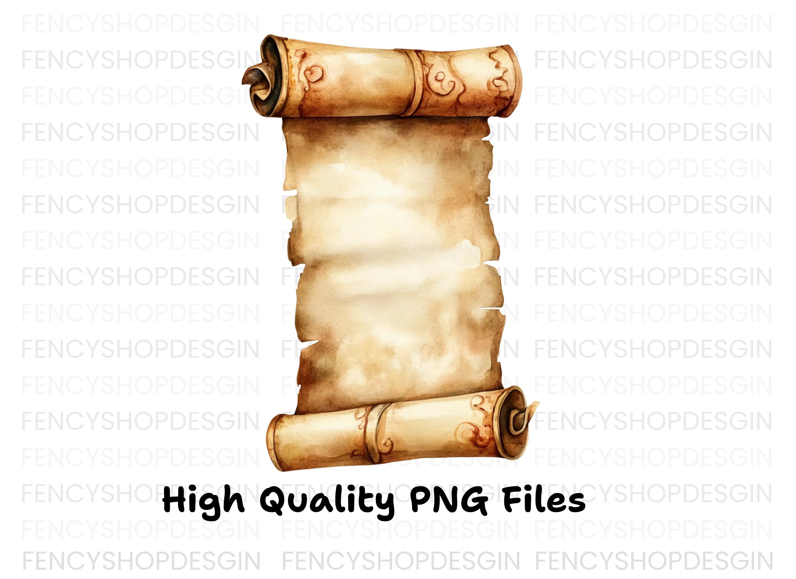 Aged Parchment Scroll Clipart Bundle