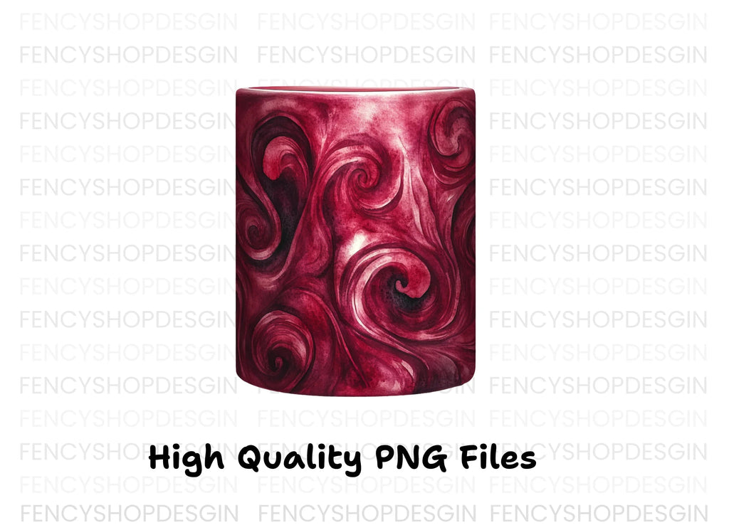 Deep Red Swirls Clipart Bundle