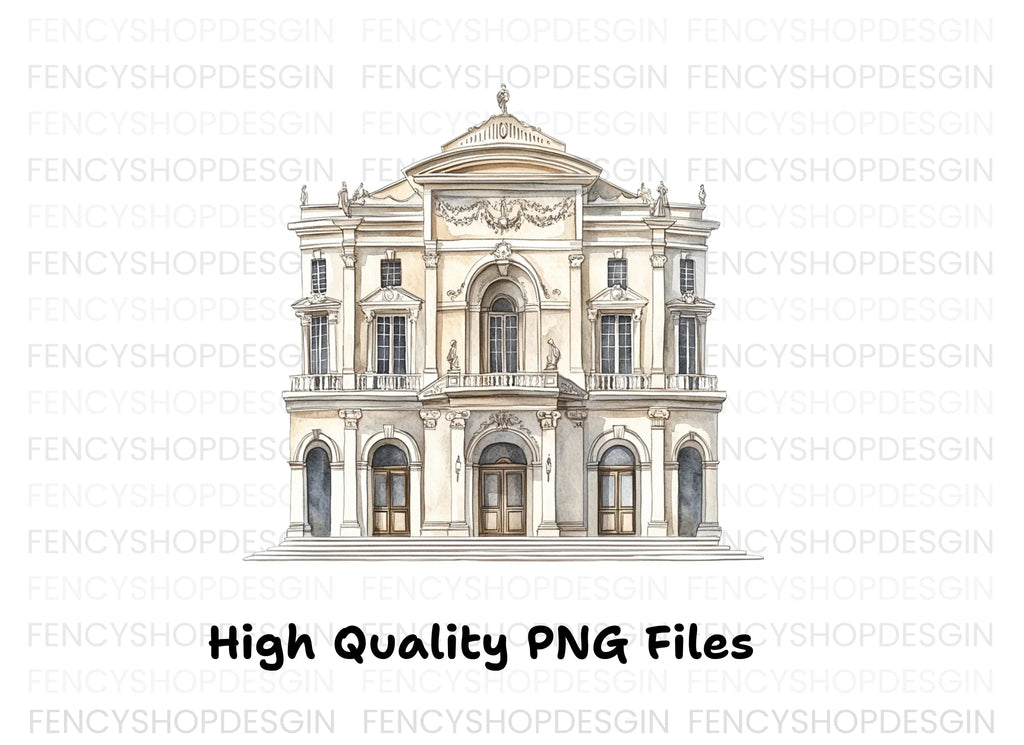 Baroque Palace Architecture Clipart Bundle