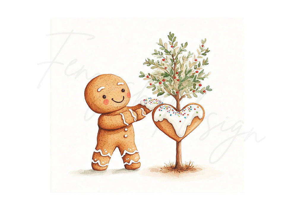 Gingerbread Man Heart Tree Clipart Bundle
