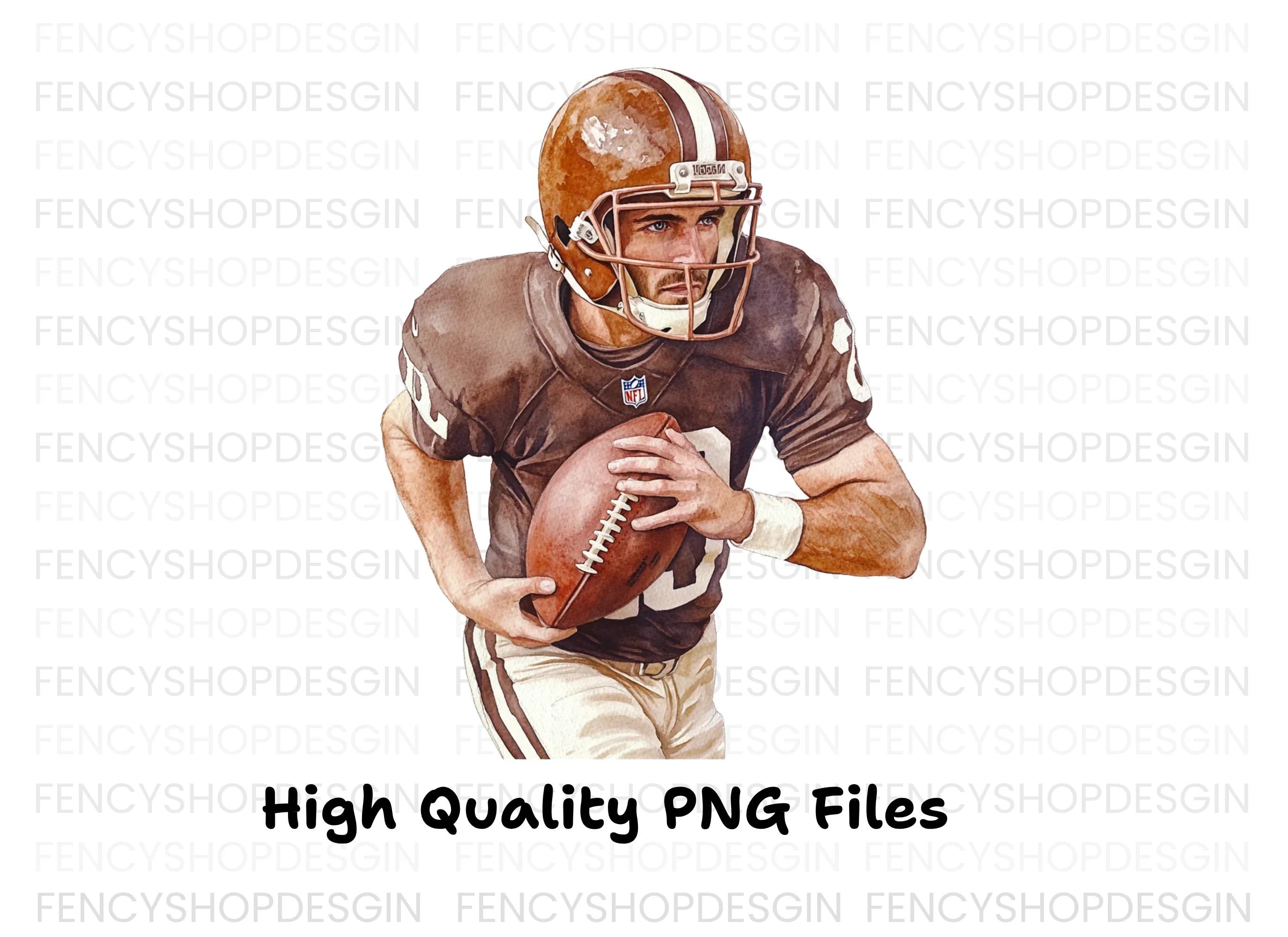 Vintage Football Players Clipart Bundle