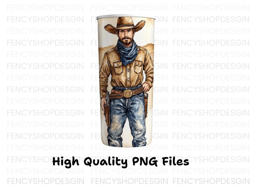 Western Cowboy Tumbler Clipart Bundle